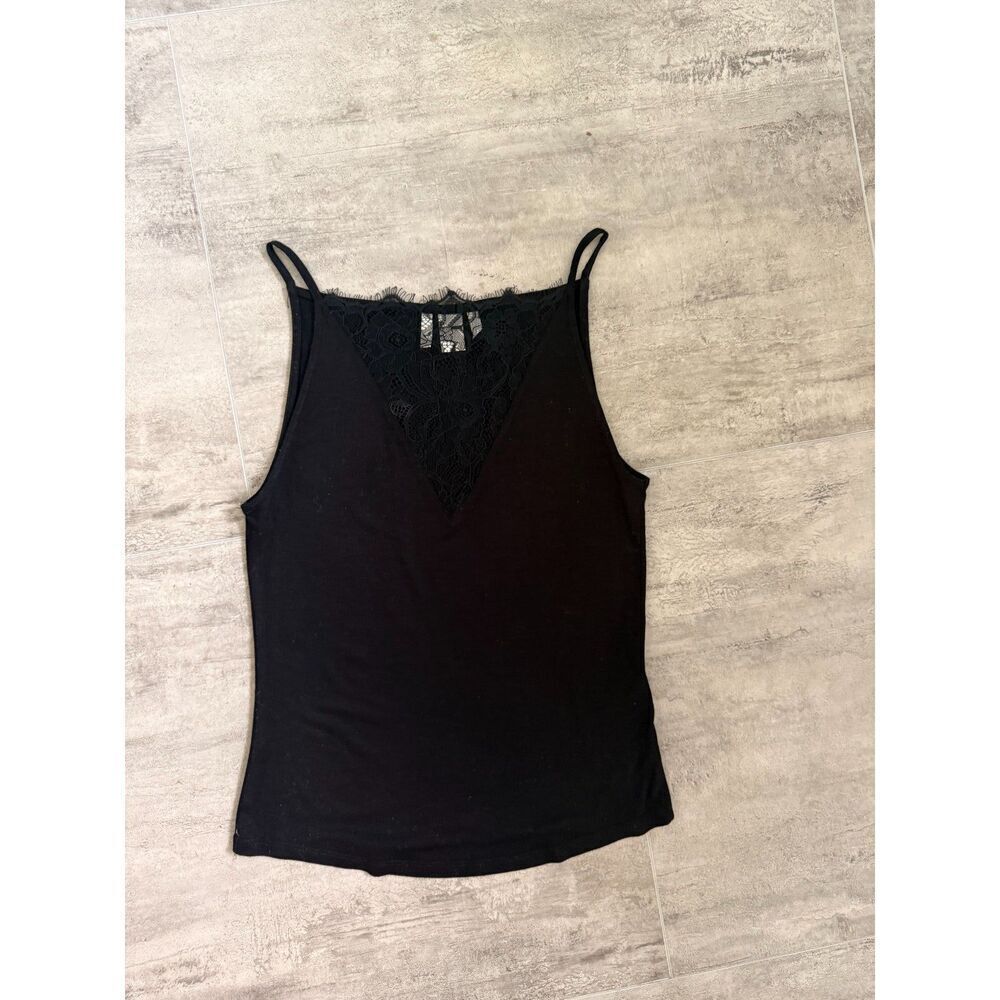 H&M Black Lace-Trimmed Strappy Top Size S - Picture 3 of 9